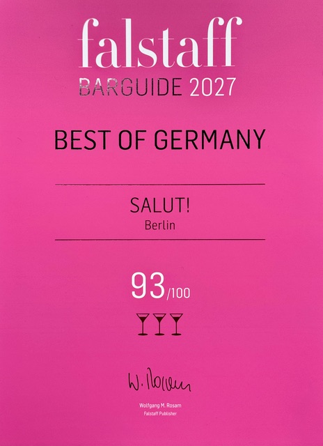 Falstaff Barguide 2027 – Best of Germany: Salut! Berlin, 93 von 100 Punkten