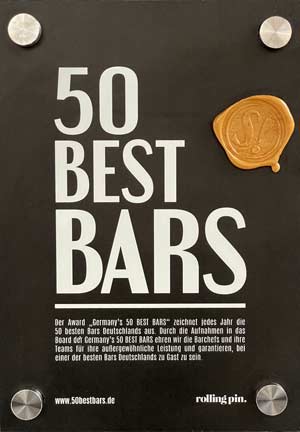Top 50 Best Bars Award Auszeichnung